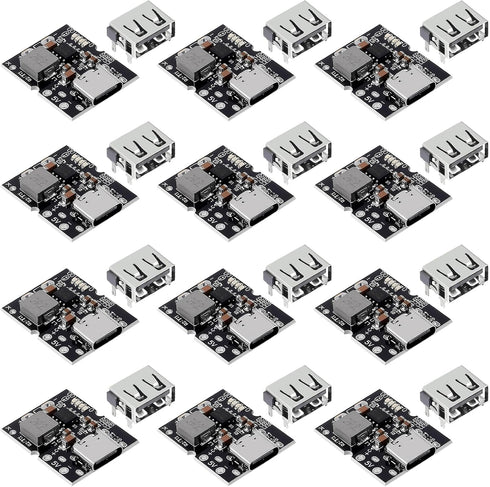 JUZITAO 12PCS Type-C USB 5V 2A Step-Up Power Module Boost Converter Lithium Battery