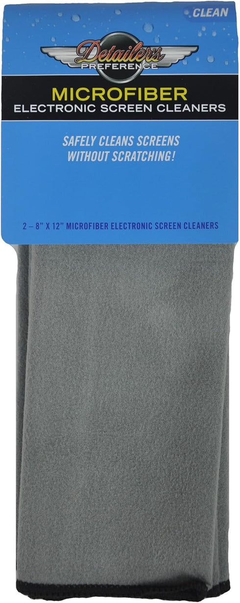 Eurow Microfiber Screen & Lens Cleaning Cloths, 2-Pack, 8" x 12", Gray, Streak-Free, Lint-Free, Soft, Washable