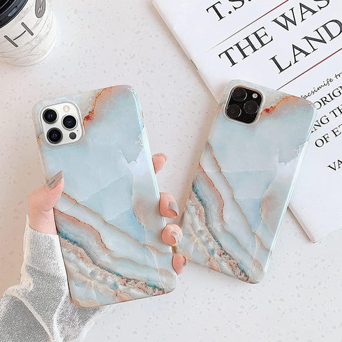 J.west Case for iPhone 13 Pro Max, Unique Grey Marble Print Pattern, Soft TPU Slim Fit Cover