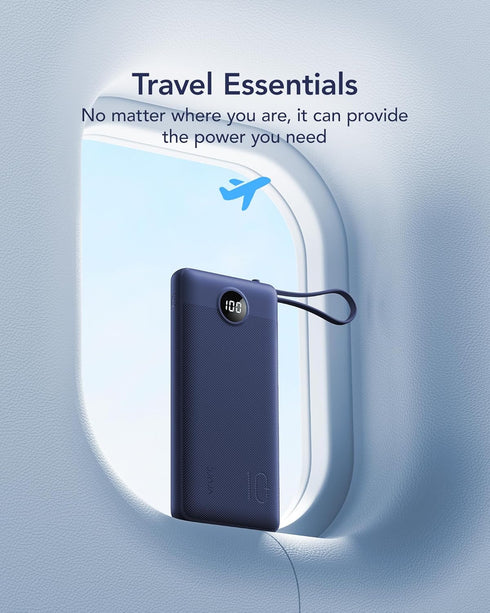 VRURC 10000mAh, Pack 5 2 17 16 15 14 13, Portable Charger for iPhone, USB C Power Bank Slim Travel Battery Built