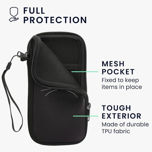 kwmobile Neoprene Sleeve for XXL Smartphone - 7" Shock Absorbing Pouch Case - Protective Phone Bag (Meow Meow