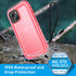 SPORTLINK iPhone 13 Waterproof Case - Rugged, Full Body Shockproof & Dustproof, 6.1" Screen Protector, Pink.