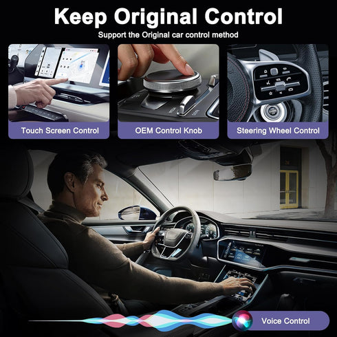 Wireless CarPlay Adapter, Plug and Play Dongle, Converts Wired to Wireless Carplay, Voice Control for Apple iPhone iOS