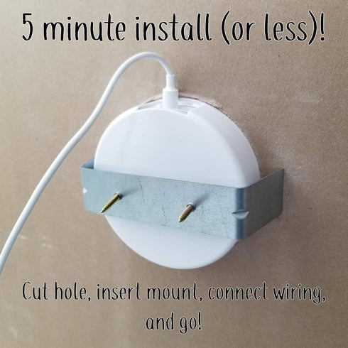 Mount Genie Flush Mount, Built-in Wall or Ceiling Bluetooth Speaker Mount, Award Winning Design, White