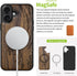 Carveit 16 Magnetic Wooden Case for iPhone Case, Wood Artisan Engraved & Black Soft TPU Shockproof Cover, Compatible