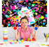 Mocsicka Art Paint Birthday Banner for Kids - Colorful Graffiti Splatter Art Photography Background