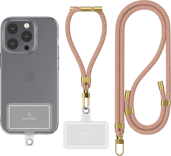 Sinjimoru Cell Phone Lanyard for Phone Case (2 Packs) with Adjustable Strap for Wrist, Key Holder & ID Card