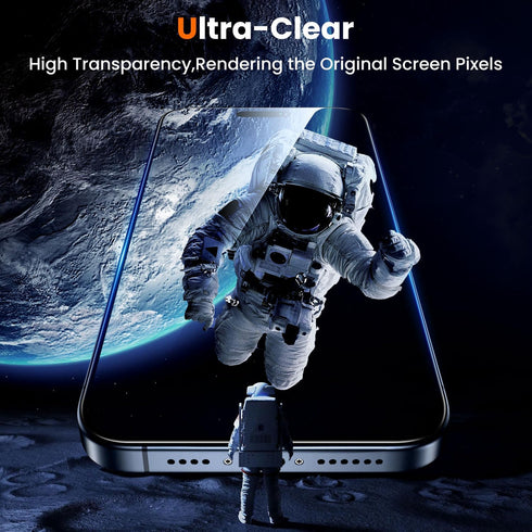 UniqueMe Screen Protector for iPhone 15 Pro Max, Military Grade Shatterproof, 9H+ Hardness, 2 Packs