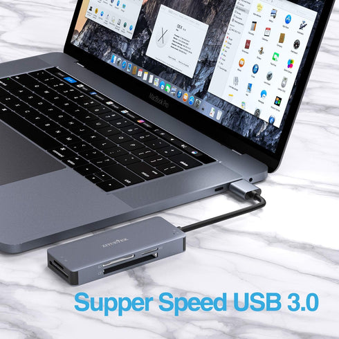 CF Card Reader, USB 3.0 to Compact Flash Memory Card Reader Adapter for SDXC, SDHC, Micro SD, MS, CF (Grey)