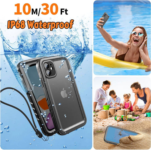 Cozycase Waterproof iPhone 11 Case - Built-in Screen Protector, Full-Body Rugged Bumper, Shockproof and Dustproof