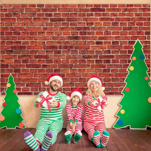 Red Brick Wall Party Backdrop, Large Fabric Photo Background for Baby Shower Birthday Party Decoration