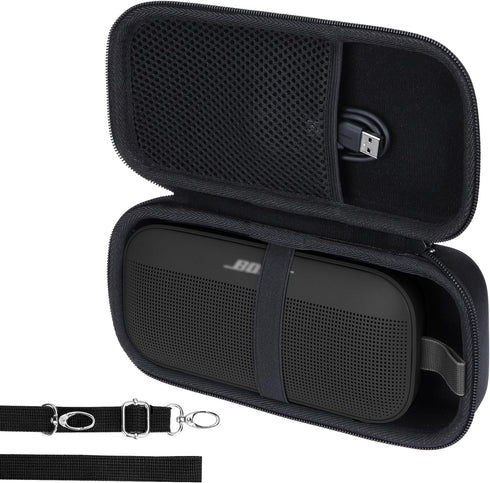 Hard Case Compatible with Bose SoundLink Flex Bluetooth Portable Speaker (Black Case)