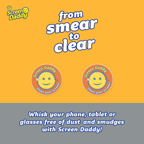 Scrub Daddy Screen Cleaning Microfiber Cloth Pads, 2ct - Cleaning Pads for Phone, Computer Screen, Eye Glasses, Lenses
