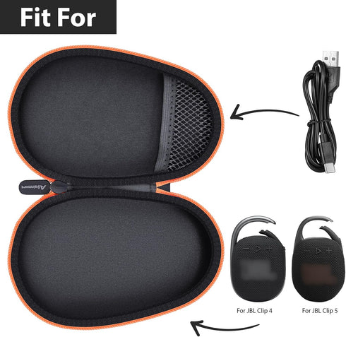 Travel Case Replacement for JBL Clip 5/Clip 4 Bluetooth Speaker, Protective Storage Bag for Charger & USB Cable