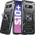 Anqrp Galaxy S10 Plus Case, Military Grade Protective Cover with Enhanced Metal Ring Kickstand, Black