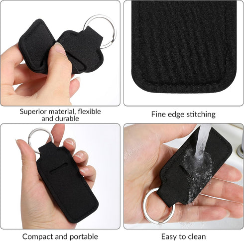 Xosjska 4PCS Anti Lost Thumb Flash Drive Holder with Keychain, USB Flash Drive Case, Small Portable Leather USB Storage