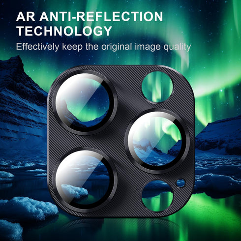 AFARER Camera Lens Protector for iPhone 16 Pro & Pro Max, Shockproof Aluminium Alloy & 9H Tempered Glass - 2PCS