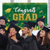 Green Graduation Banner 2025 Congrats Grad, Large Fabric Backdrop for Graduation Party Decoration 71 x 43”