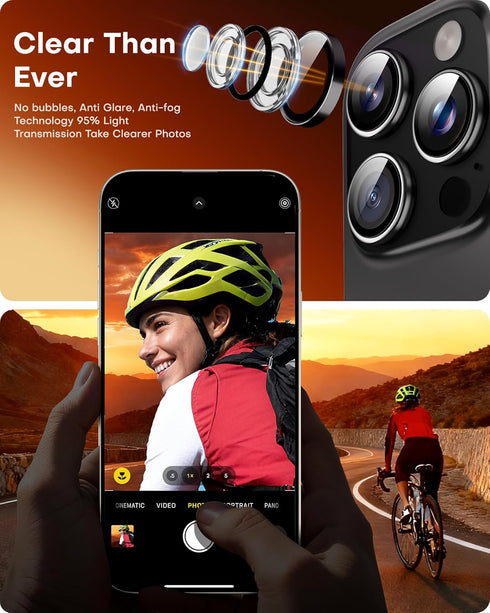 2 Pack 16 16 TOCOL for iPhone Pro Max Camera Lens Protector/iPhone Pro Camera Lens Protector Tempered Glass HD