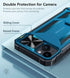FNTCASE iPhone 15 Plus Case: Rugged Heavy Duty Shockproof Cover with Kickstand | Military Grade Drop Proof Blue TPU