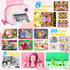 Kids Instant Print Camera, 12MP Ink-Free Printing for Ages 3-10, Selfie Camera for Boys and Girls, Pink