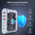 100W USB C Fast Charger Block, Compact GaN 6 Port PD USB C & QC USB A Wall Charger, Type C Charging Station Hub for
