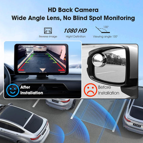 7" 7" Haudio Portable Wireless CarPlay & Android Auto Car Stereo with Backup Camera, HD Touch Screen, GPS, Voice