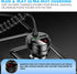 Retractable Car Charger 5 in 1 with Voltage Monitoring LED Display, 18W Car Phone Charger with Built-in Retractable