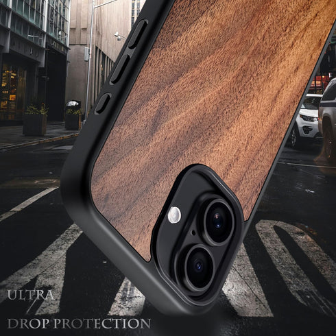 JuBeCo 16, 6.1 inches, Wooden Phone Case is Suitable for iPhone Unique Natural Wood Grain and Color, Magnetic Wireless