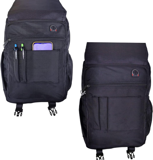 Backpack Large Sling Bag Laptop Cross Body Messenger Bag Shoulder Travel Rucksack (C- Black)