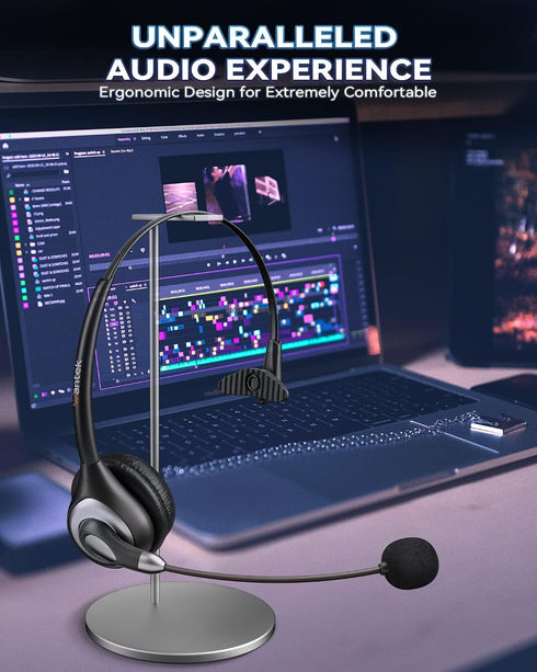 Headsets Headset (UC600) Wantek Corded USB Mono with Noise Cancelling Mic and in-line Controls, UC Business for Skype