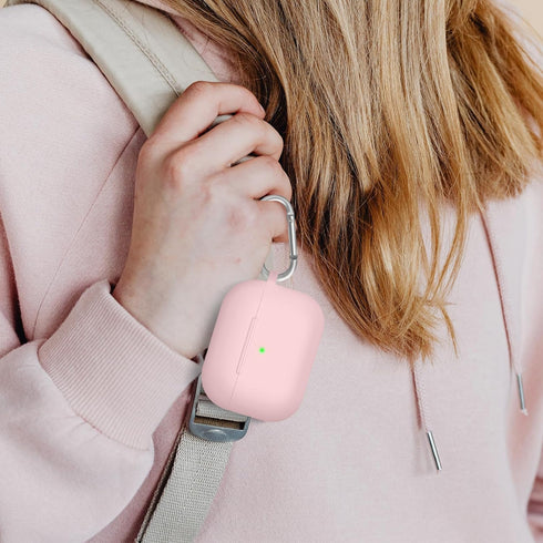 AirPods Pro Case Cover, Soft Silicone Case with Cleaner Kit, Light Pink