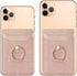 Card Holder Sleeve with Kickstand Ring for Women - 2 Pieces RFID Credit Wallet Glitter Stick On Back Grip (Pink + Gold)