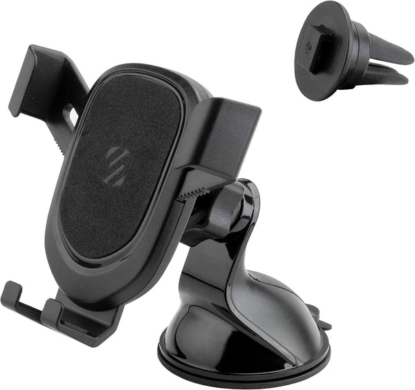 Scosche GHVWD GRAVITYDROP 3-in-1 Suction Cup or Vent Car Mount, Adjustable Rotating Mount