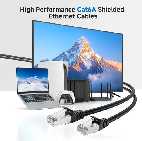 10Gbps 10-Pack 6A 3ft, 6A Cat6A Cable Matters Snagless Short Shielded Cat Ethernet Cable - Cat Cable, Cord, Ethernet