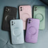 ankofave 12 12 6.1"-Pink Magnetic Case for iPhone Phone Case for Women/Men, Shockproof Matte Luxury Soft Metallic