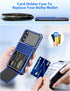 COOYA Samsung Galaxy A15 Case Wallet, 5 Credit Card Holder ID Slot Flip Cover, Dual Layer Protective Blue