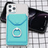 Cell Phone RFID Ring Stand Wallet for iPhone Android - Adhesive Credit Card Holder, Green