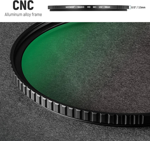 NEEWER 58mm MC UV Protection Filter with 24 Layer Multi Resistant Nano Coatings and Ultra Slim Frame