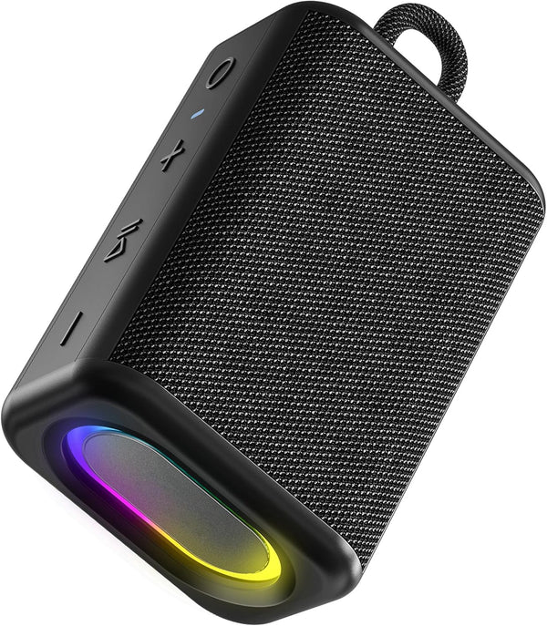 cooboom Portable Bluetooth Speaker with Lights, Powerful Crystal Clear Sound, IPX5 Waterproof, All