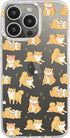 Blingy's iPhone 13 Pro Case (6.1 inch), Cute Shiba Inu Dog Cartoon Design, Transparent Soft TPU Protective Clear Case