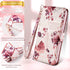 Asuwish Compatible with Samsung Galaxy S9 Plus Rose Gold Wallet Case with Tempered Glass Protector, Leather Flip Cover