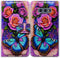 Bcov Galaxy S10e Case, Blue Butterfly Flowers Rose Leather Flip Wallet Cover with Card Slot & Kickstand