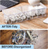 Tatuo 6 Pcs Cable Organizer Box with Wire Ties, Clear Plastic Cord Storage Box with Lid for Home Office Desk
