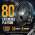TuneFlux Over Ear Wireless Bluetooth Headphones, 80H Playtime, HiFi Stereo with Deep Bass, Foldable for Smartphone/PC