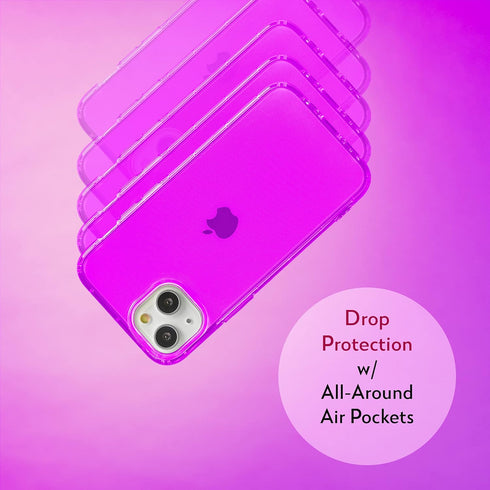 SteepLab Neon Highlighter Case for iPhone 13 - Grippy Jelly Case with Protective Air Pockets (Saturated Vivid Purple)
