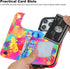HAOPINSH iPhone 14 Pro Wallet Case with Card Holder, Colorful Graffiti Pattern Back Flip PU Leather Case for Women Girls