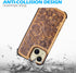 RMAWRAD 15 6.1" Wallet Real Leather Case Compatible with iPhone Genuine LeatherShockproof, Anti-Fall Case, Flip Cover