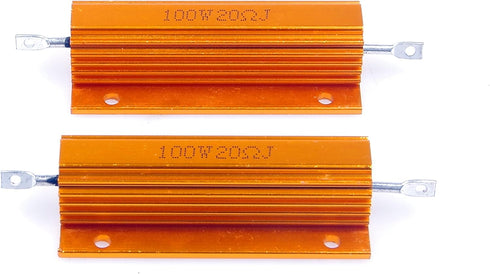 100 Watt 20 Ohm 5% Gold Wirewound Resistors, Electronic Aluminium Shell (Pack of 2)