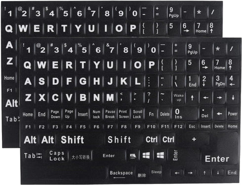 MUBUY-GOL 2 Pack English Keyboard Stickers Big Letter Full Set (120 Pcs), Universal